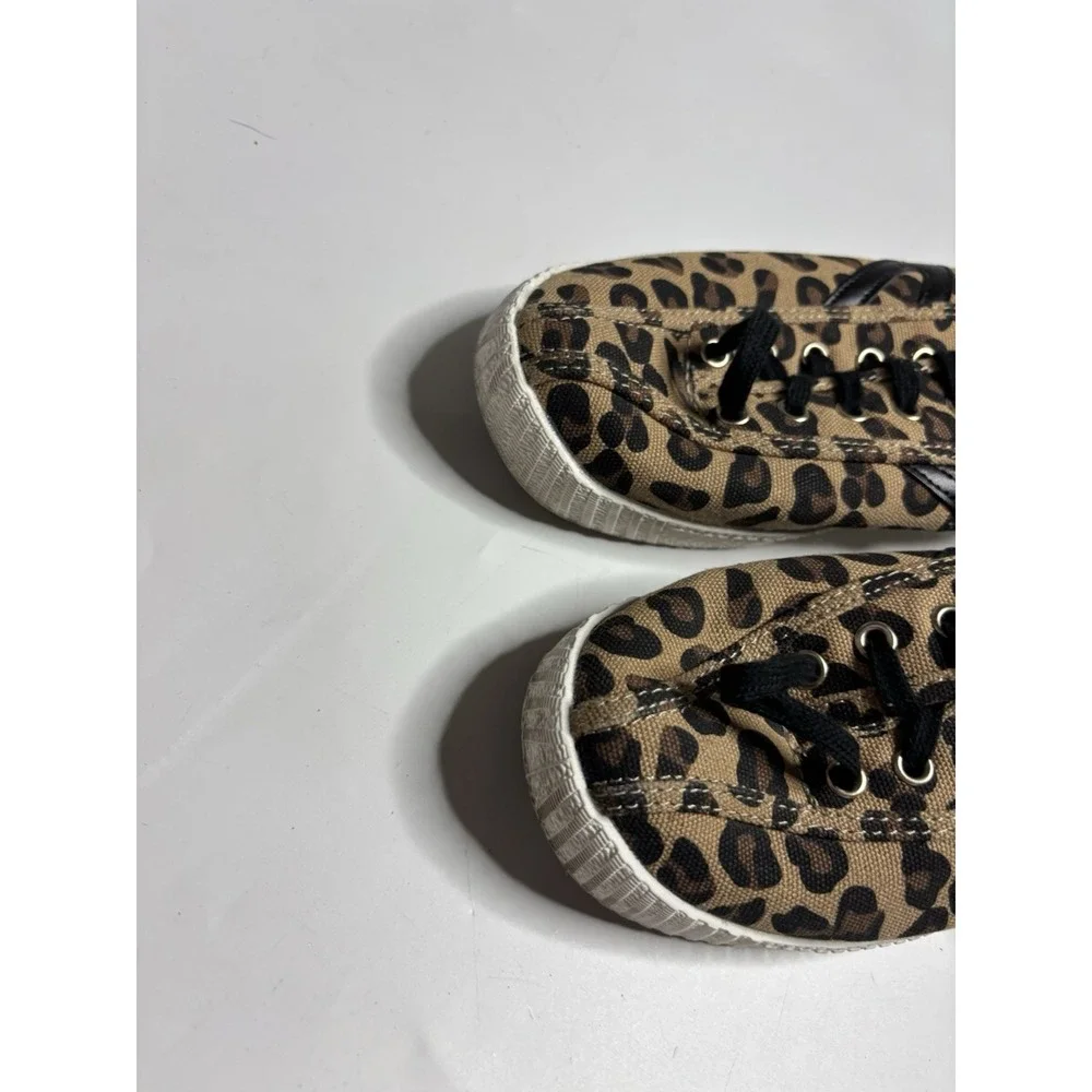 Tretorn Nylite Plus Canvas Leopard Womens 7.5 Fashion Sneakers Animal Print‎ EUC